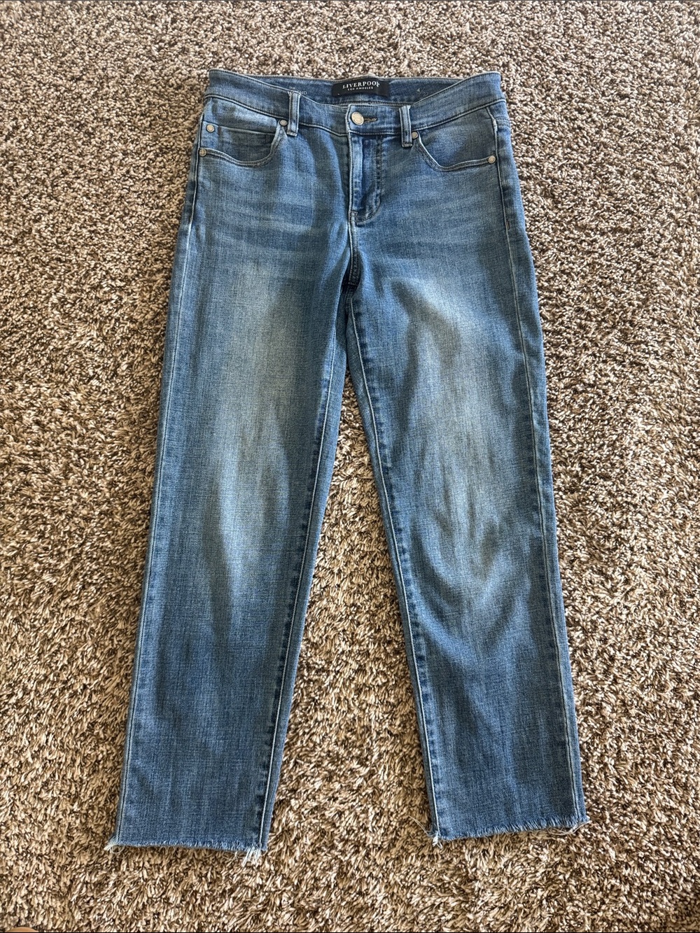 Women's Liverpool The Girlfriend Mid Wash Straight Leg Jeans